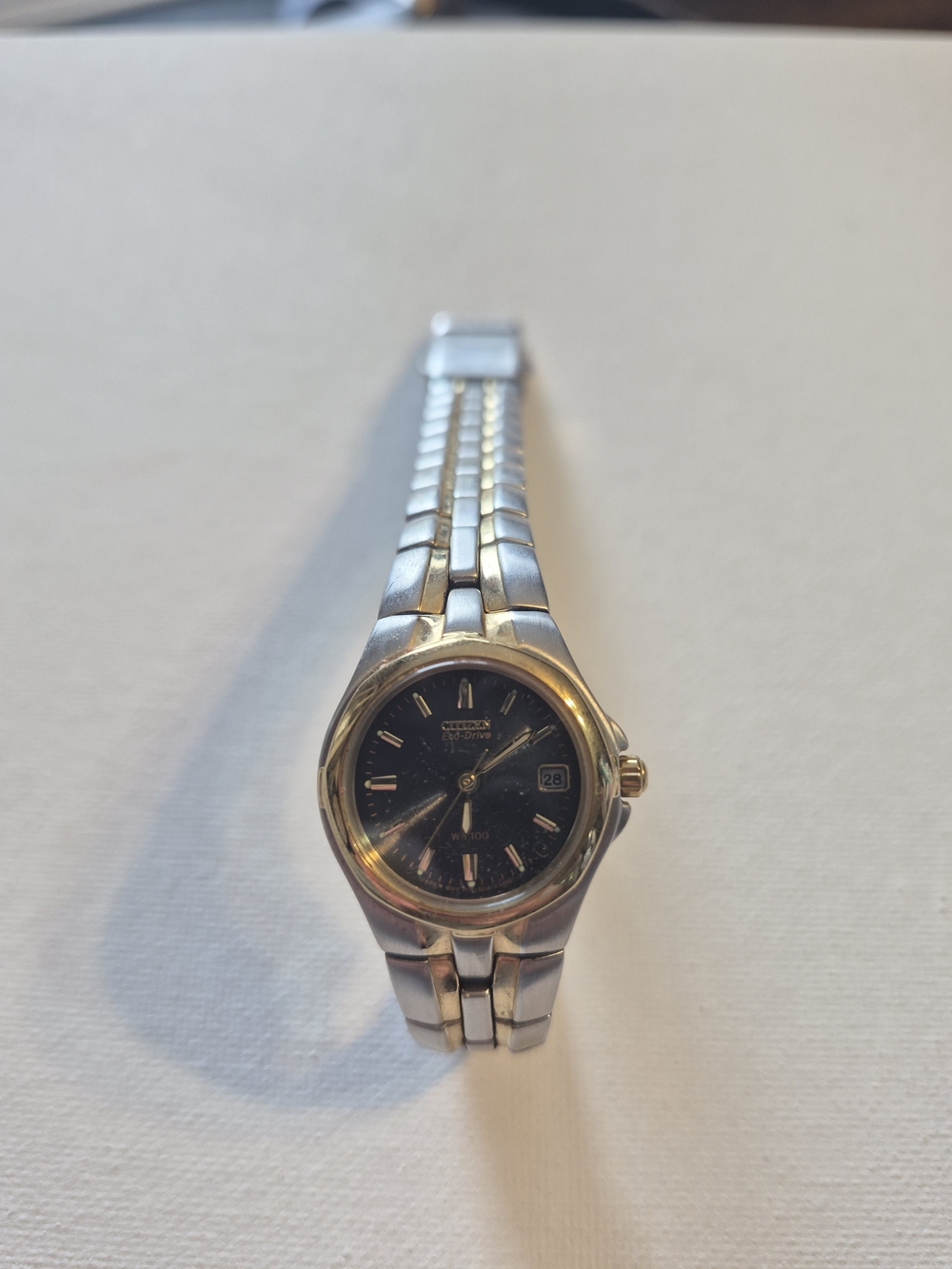 Citizen Two-Tone Silver and Gold Women's Stainless Steel Watch with Black Dial